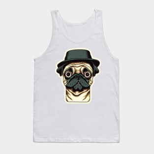 Mops mit Hut Dog Lover Retro Tank Top